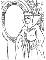 A coloring page of snow white